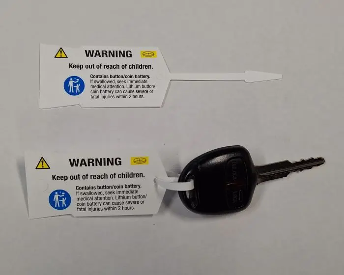 [KTV-JBBW] Button Battery Warning Tag (Packs of 250)