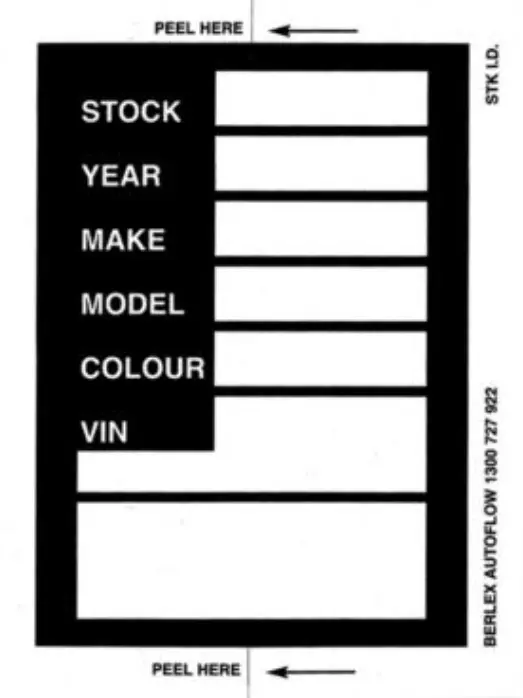 Window Stock ID Stickers (Packs of 100)